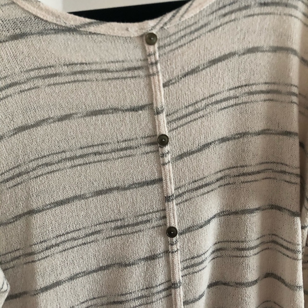 Cream and gray striped sweater